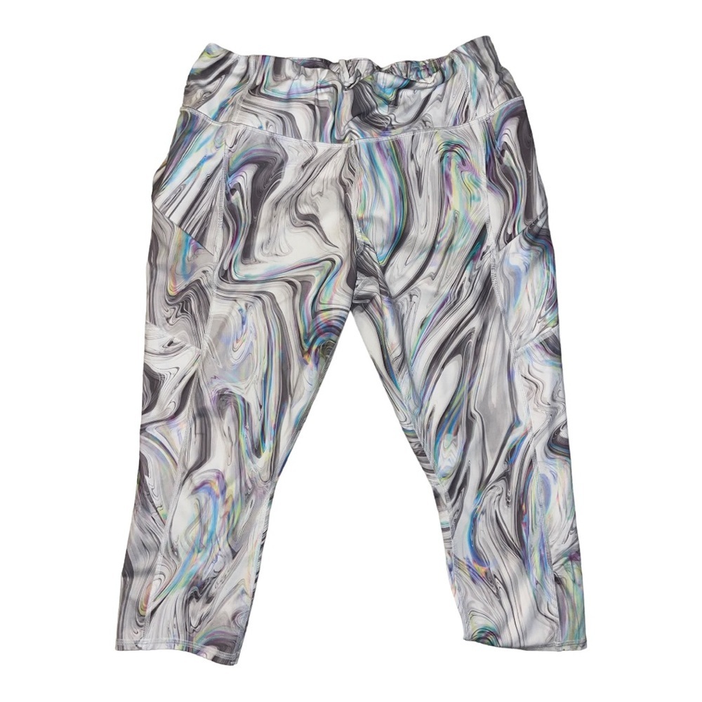 Athleta Marble Swirl Leggings in Black, White, Gray with Iridescent Accents - Picture 9 of 12